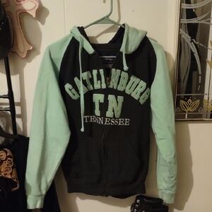 Gatlinburg TN Women's Mint and Black Hoodie